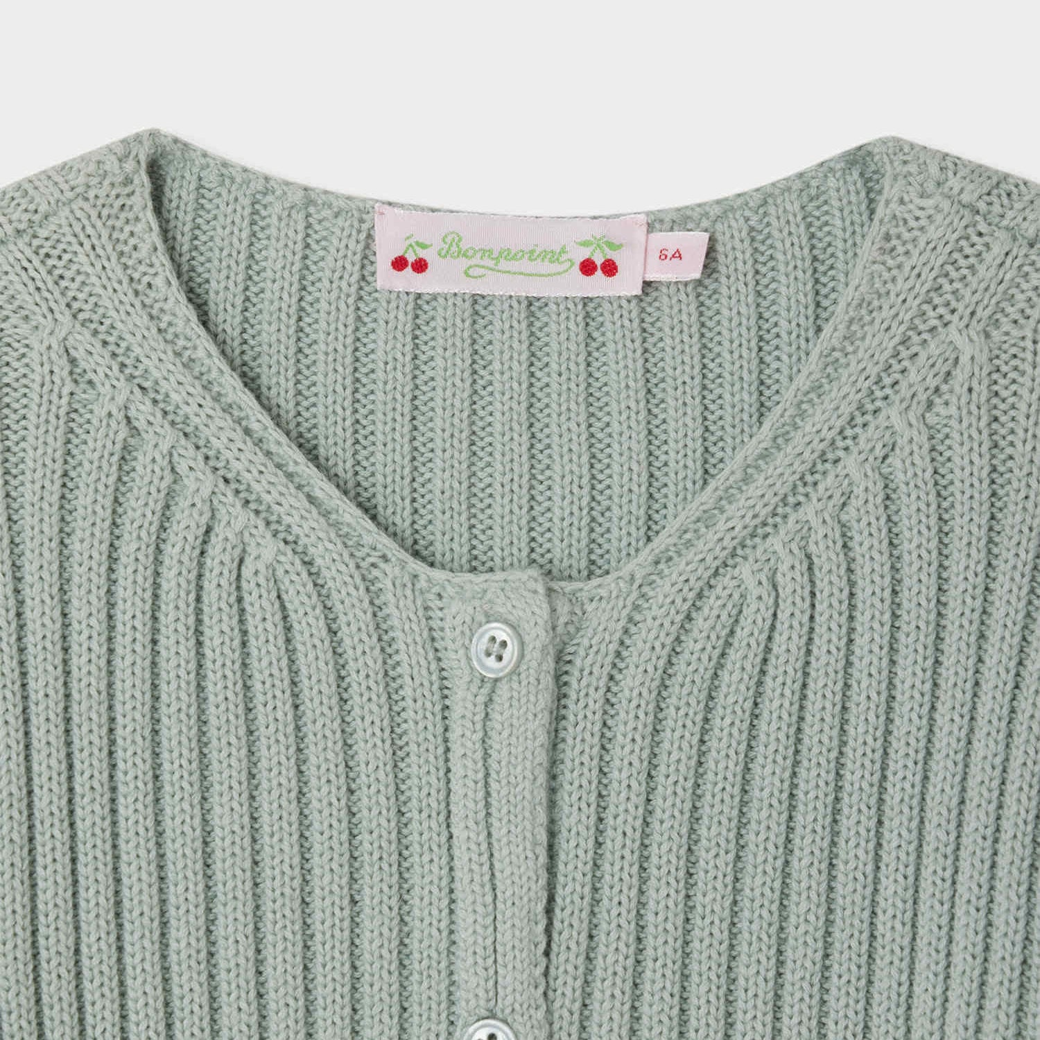 Girls Cyan Knit Cotton Cardigan