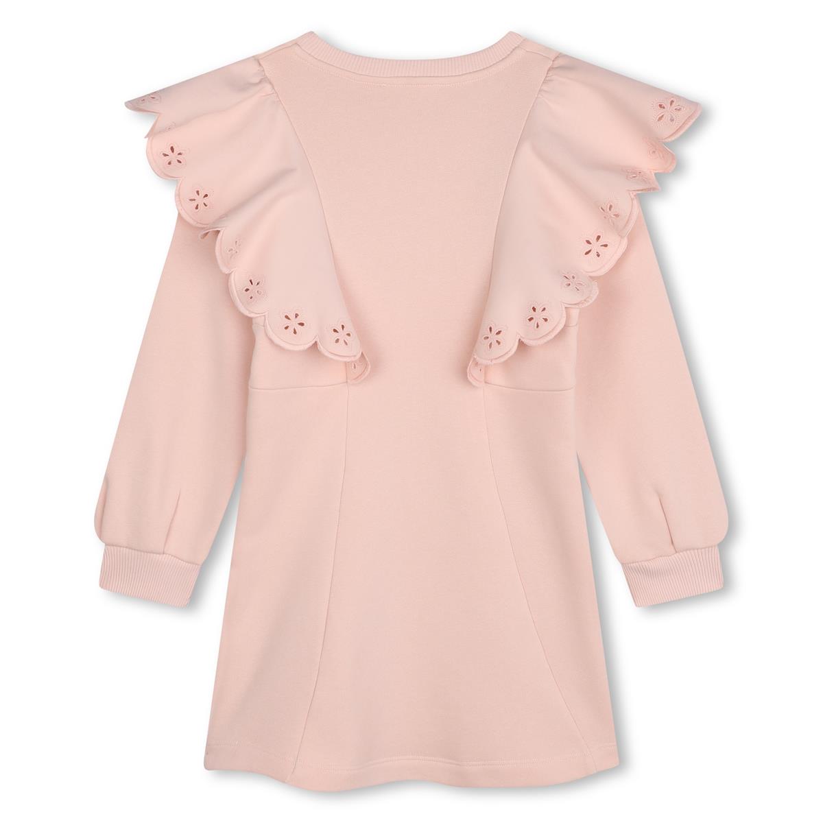 Girls Pink Ruffled Cotton Dress