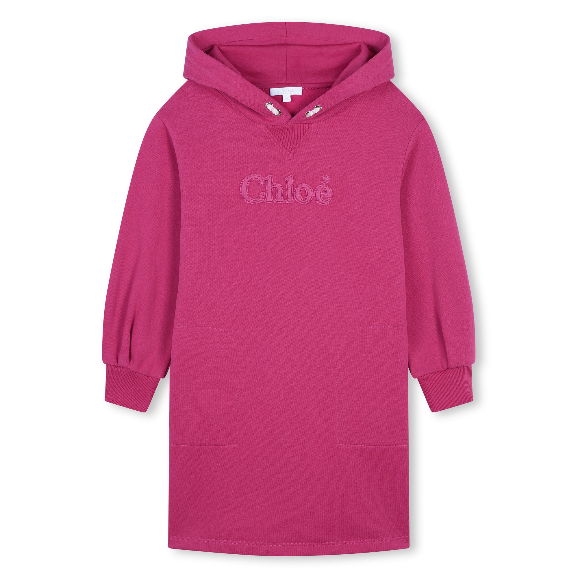 Girls Fuchsia Hooded Cotton Dress