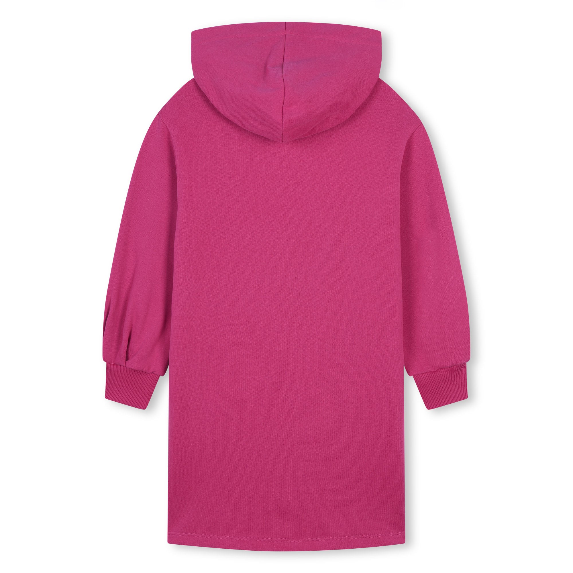 Girls Fuchsia Hooded Cotton Dress