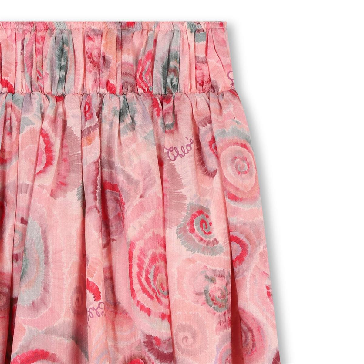 Girls Pink Flower Wool Skirt