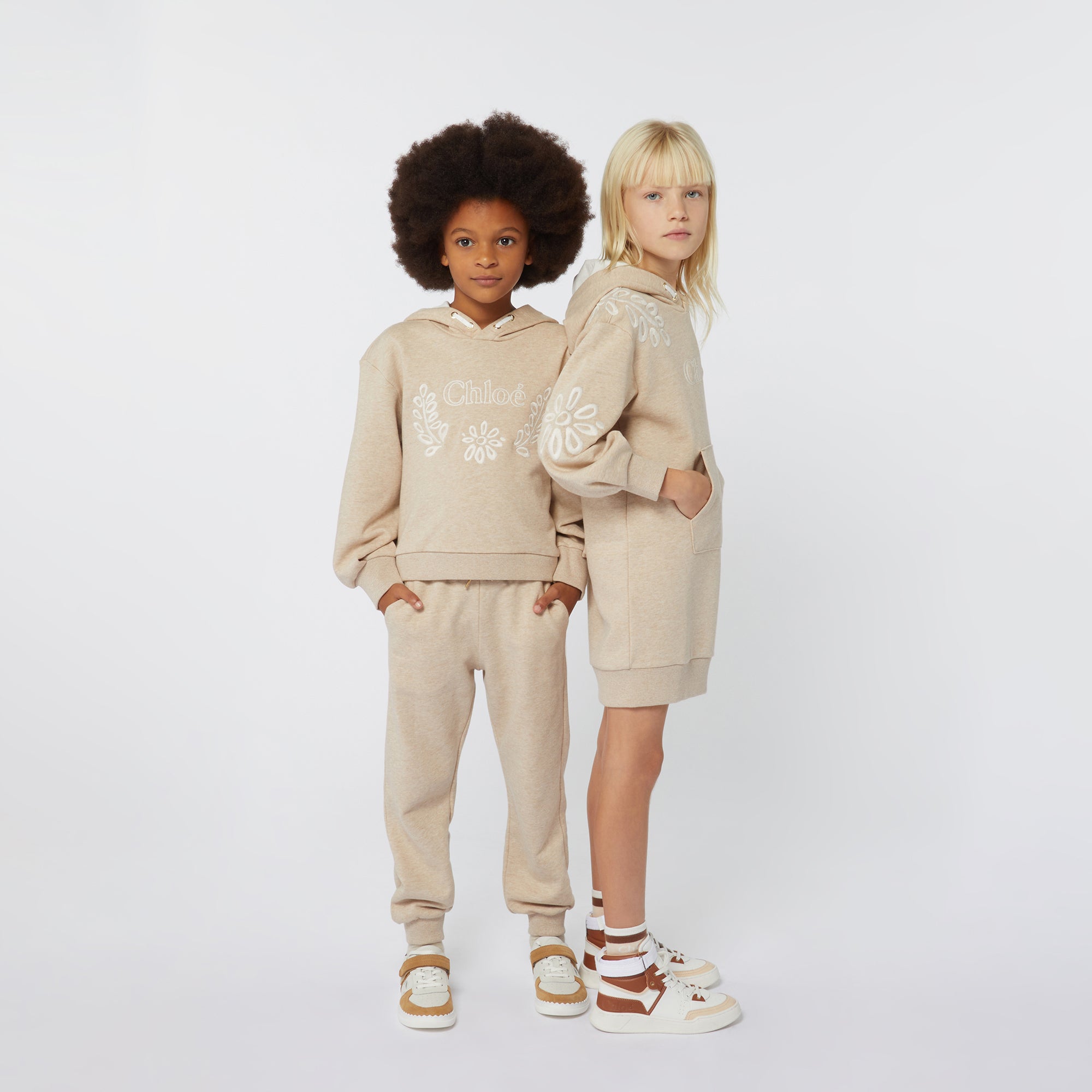 Girls Beige Cotton Trousers