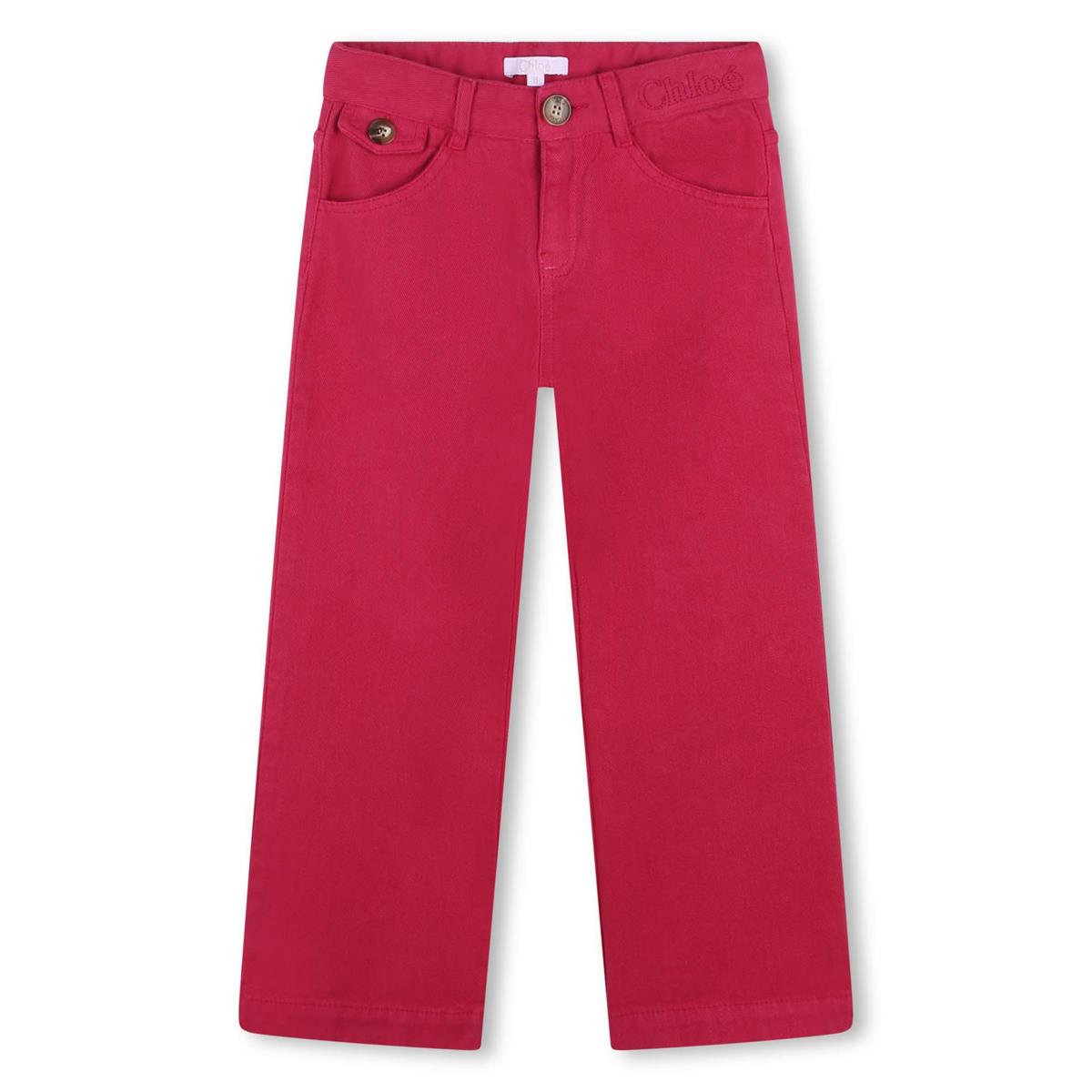 Girls Fuchsia Cotton Trousers