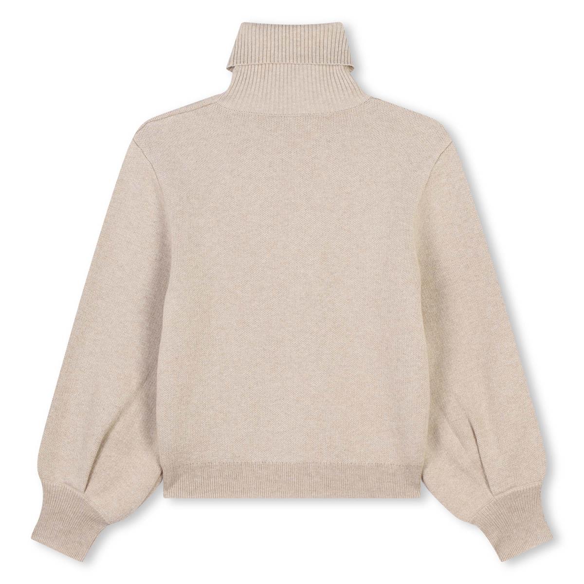 Girls Beige Turtleneck Sweater