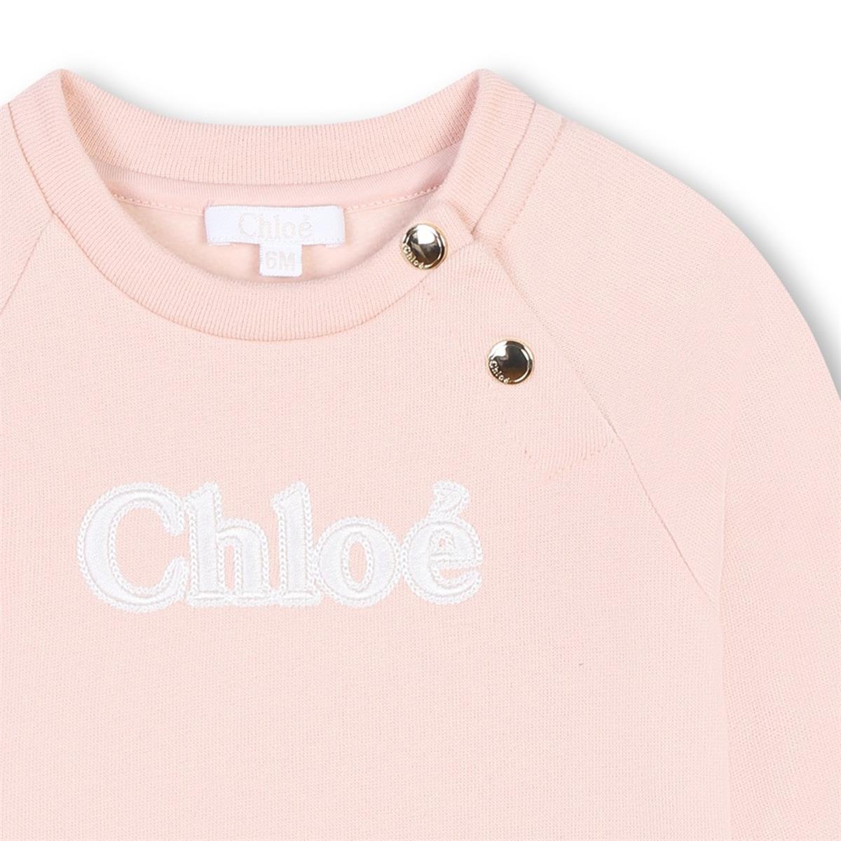 Baby Girls Pink Logo Cotton Sweatshirt