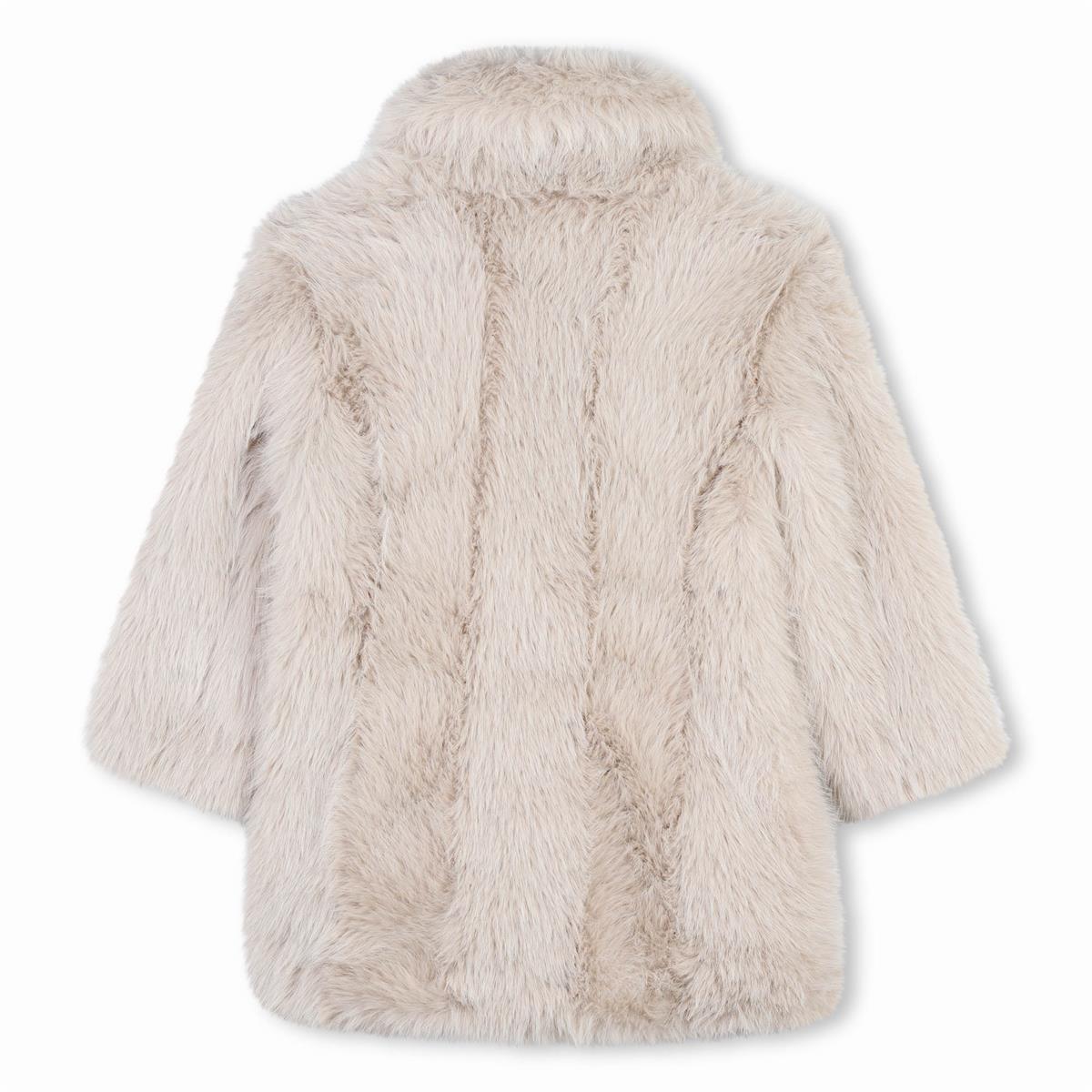 Girls Beige Fur Coat