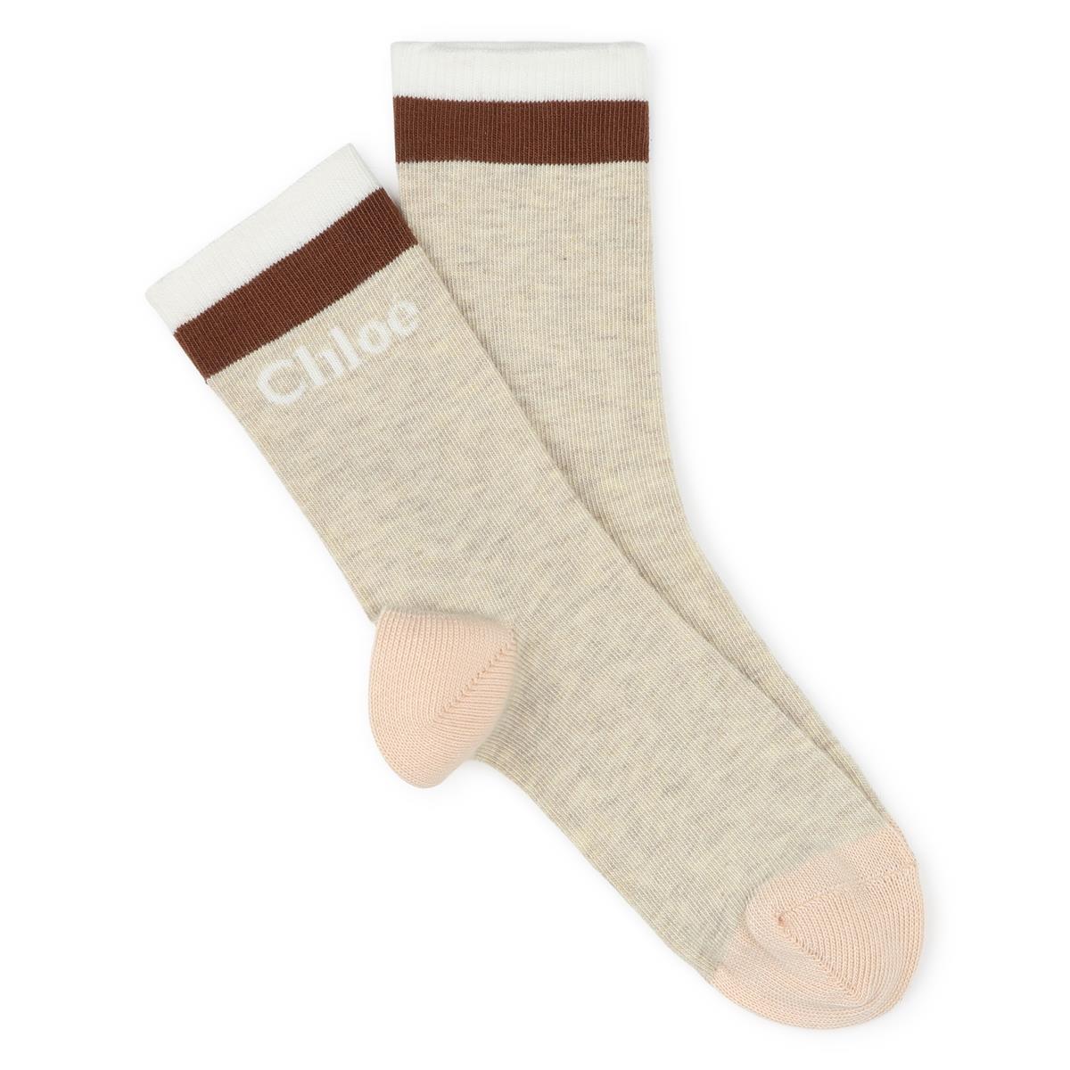 Girls Beige Cotton Socks