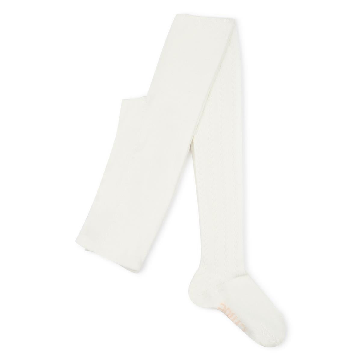 Girls White Cotton Tights