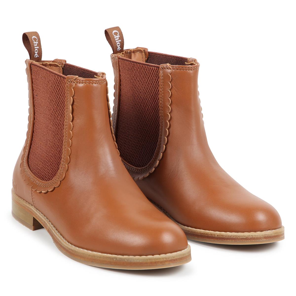 Girls Light Brown Short Boots