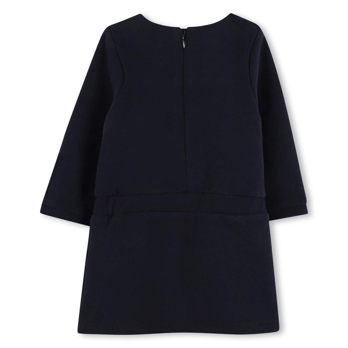 Girls Dark Blue Cotton Dress