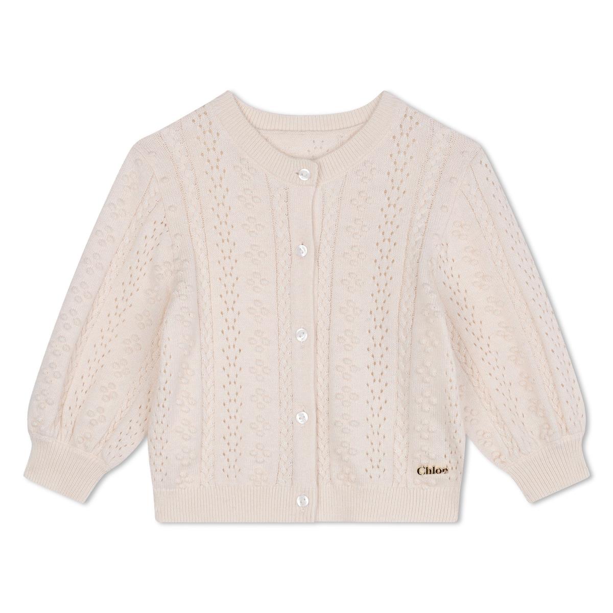 Baby White Cotton Cardigan