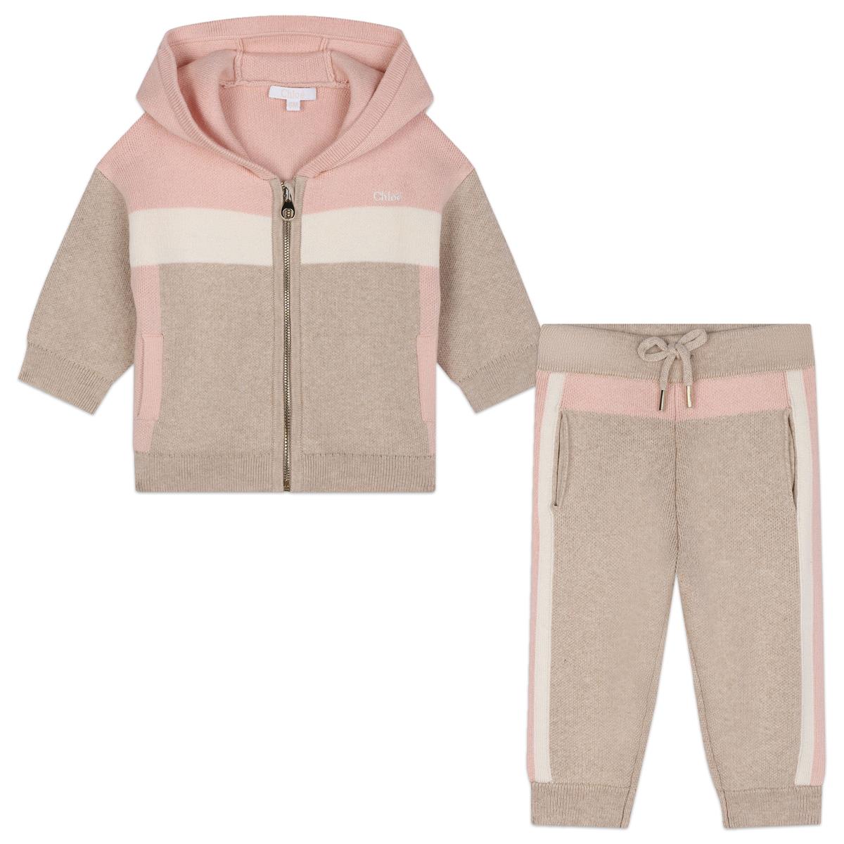 Baby Girls Beige Cotton Set