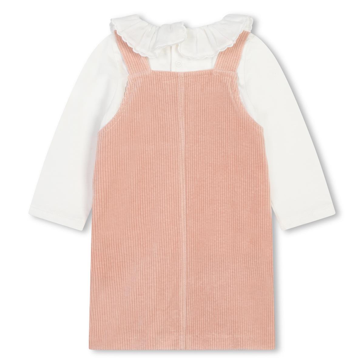 Baby Girls Pink Corduroy Dress Set