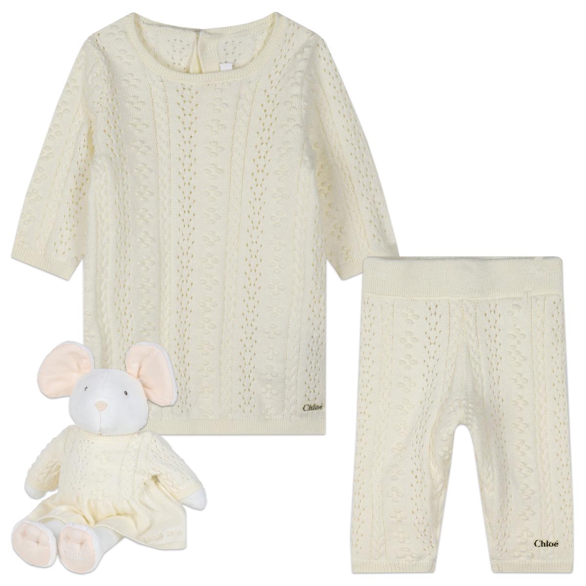 Baby Girls Beige Cotton Set