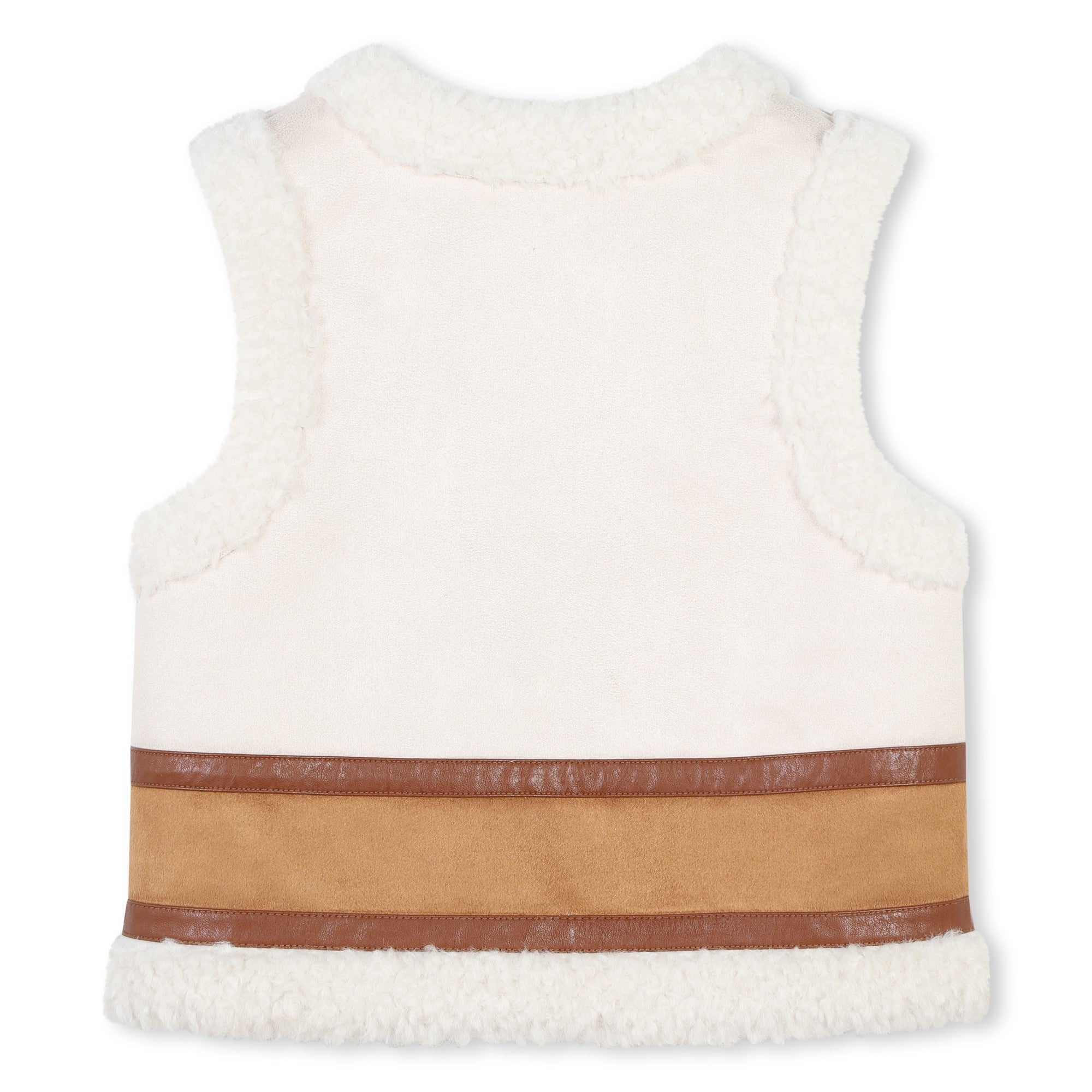 Girls White Sherpa Gilet