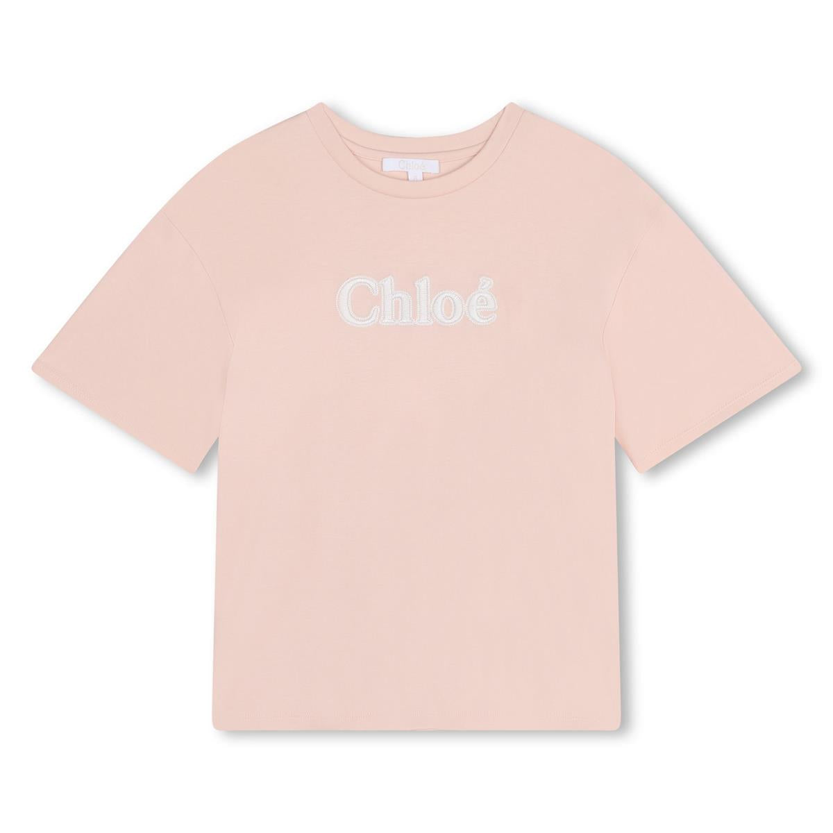 Girls Pink Logo Cotton T-Shirt