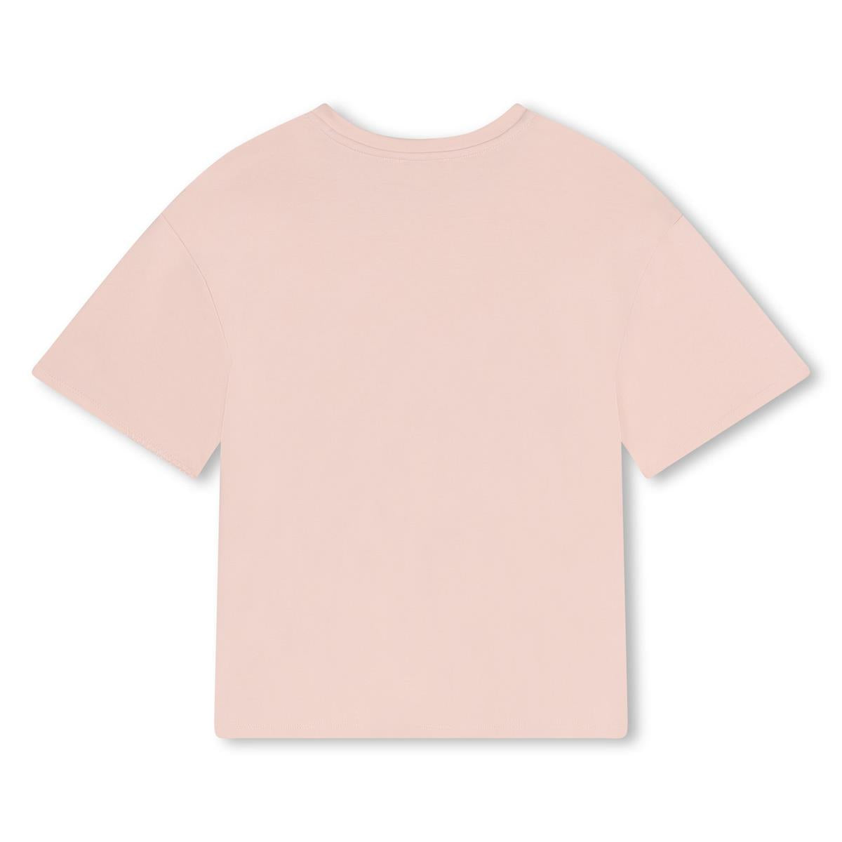 Girls Pink Logo Cotton T-Shirt