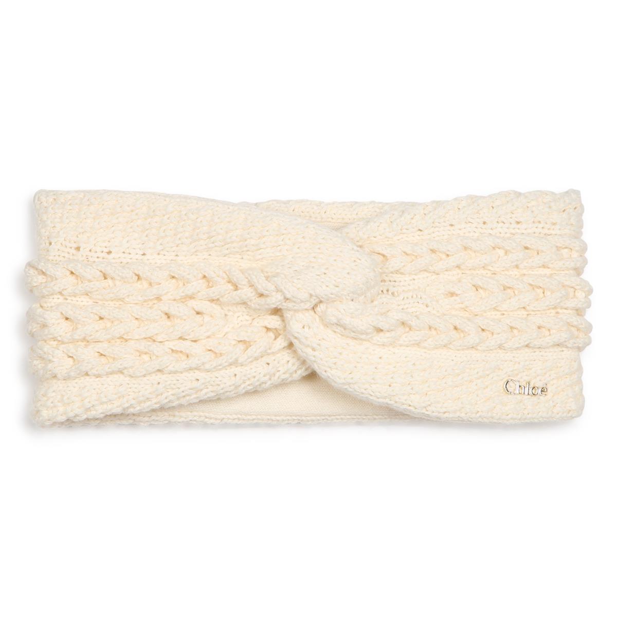 Girls Beige Knit Headband