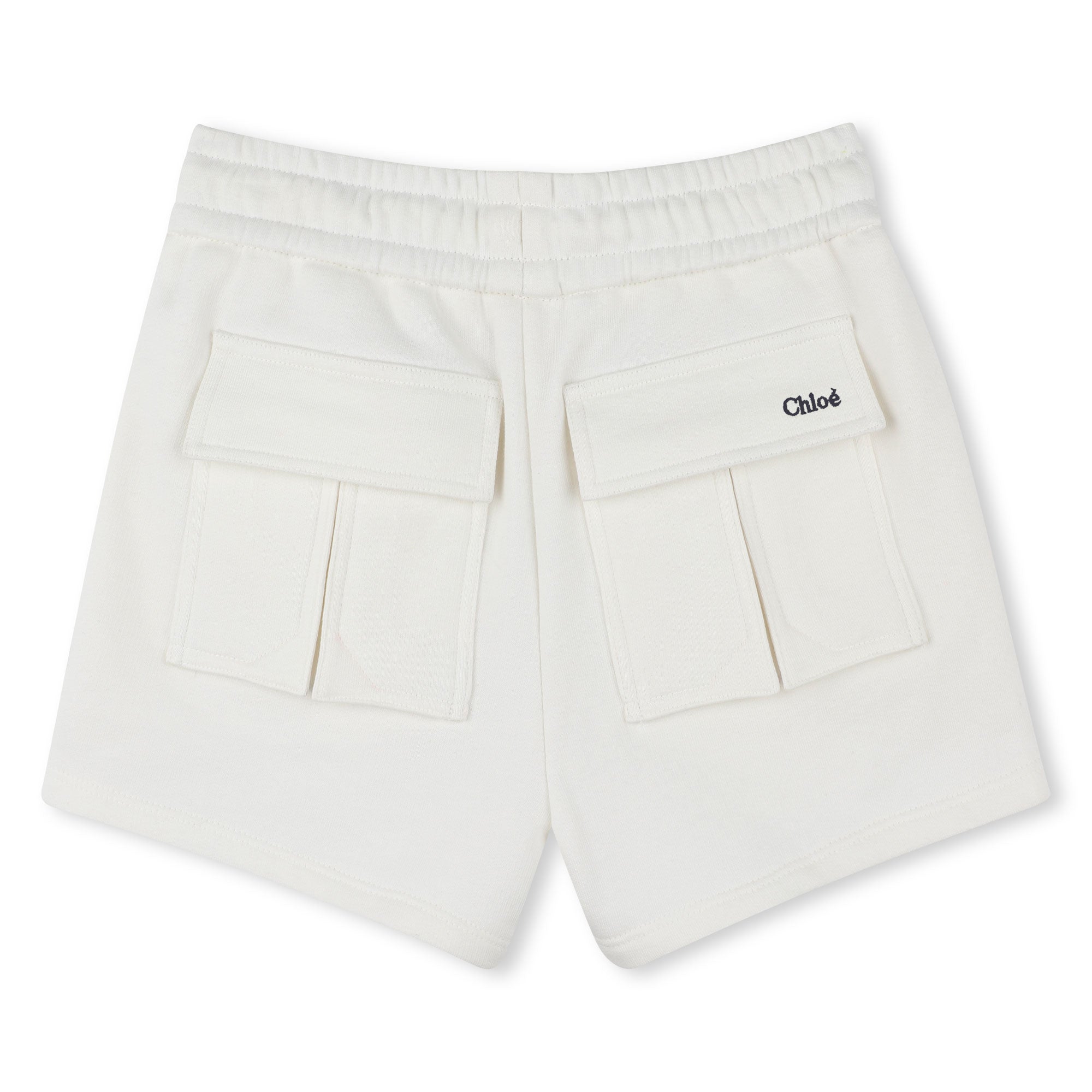 Girls White Cotton Shorts