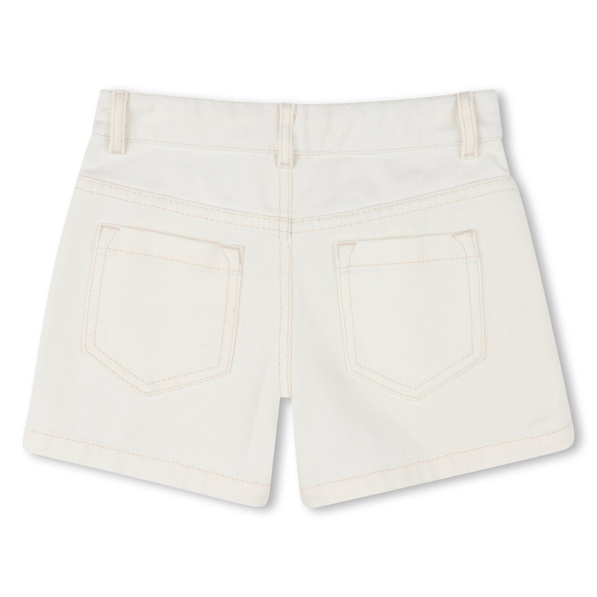 Girls White Denim Shorts