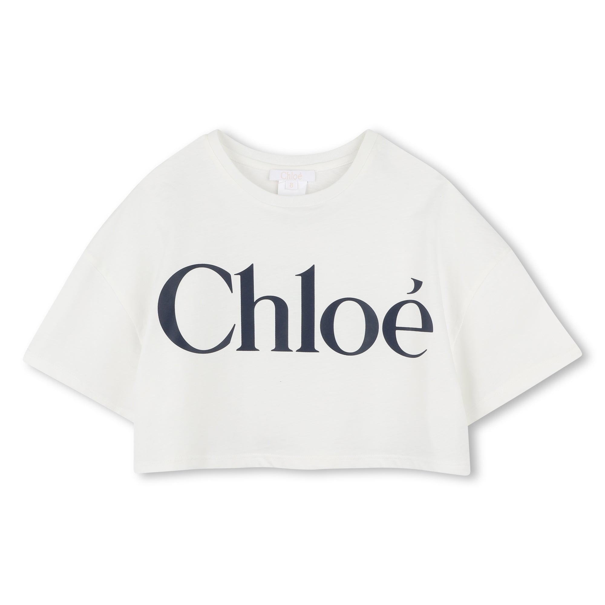 Girls White Logo Cotton T-Shirt