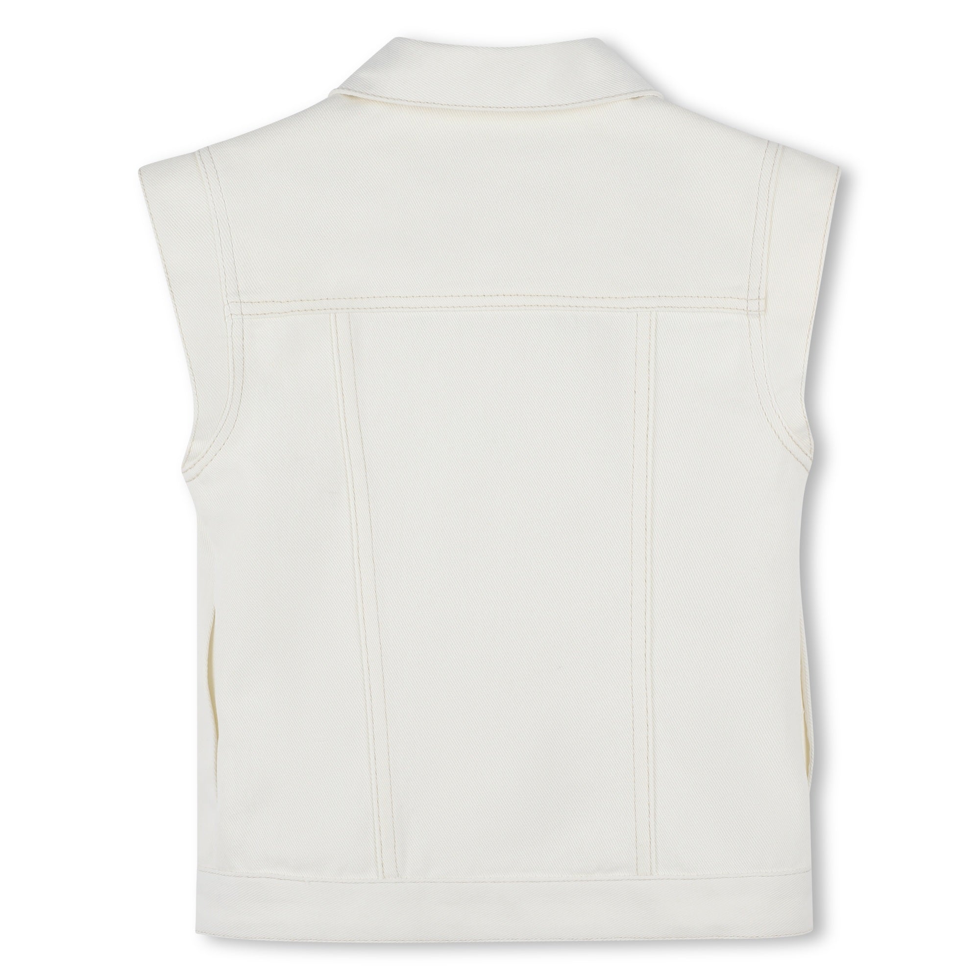 Girls White Denim Gilet