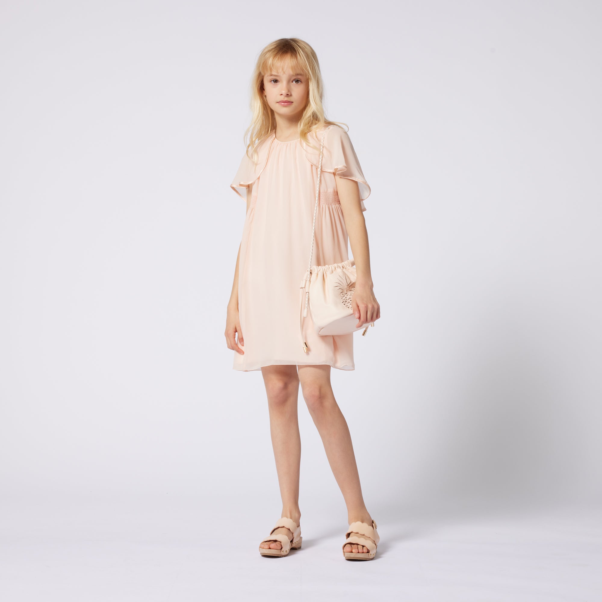 Girls Pink Silk Dresses