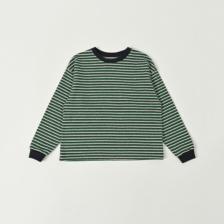 Boys & Girls Green Stripes Cotton T-Shirt