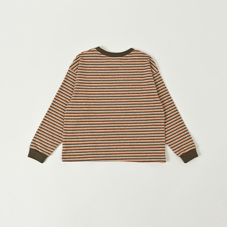 Boys & Girls Orange Stripes Cotton T-Shirt