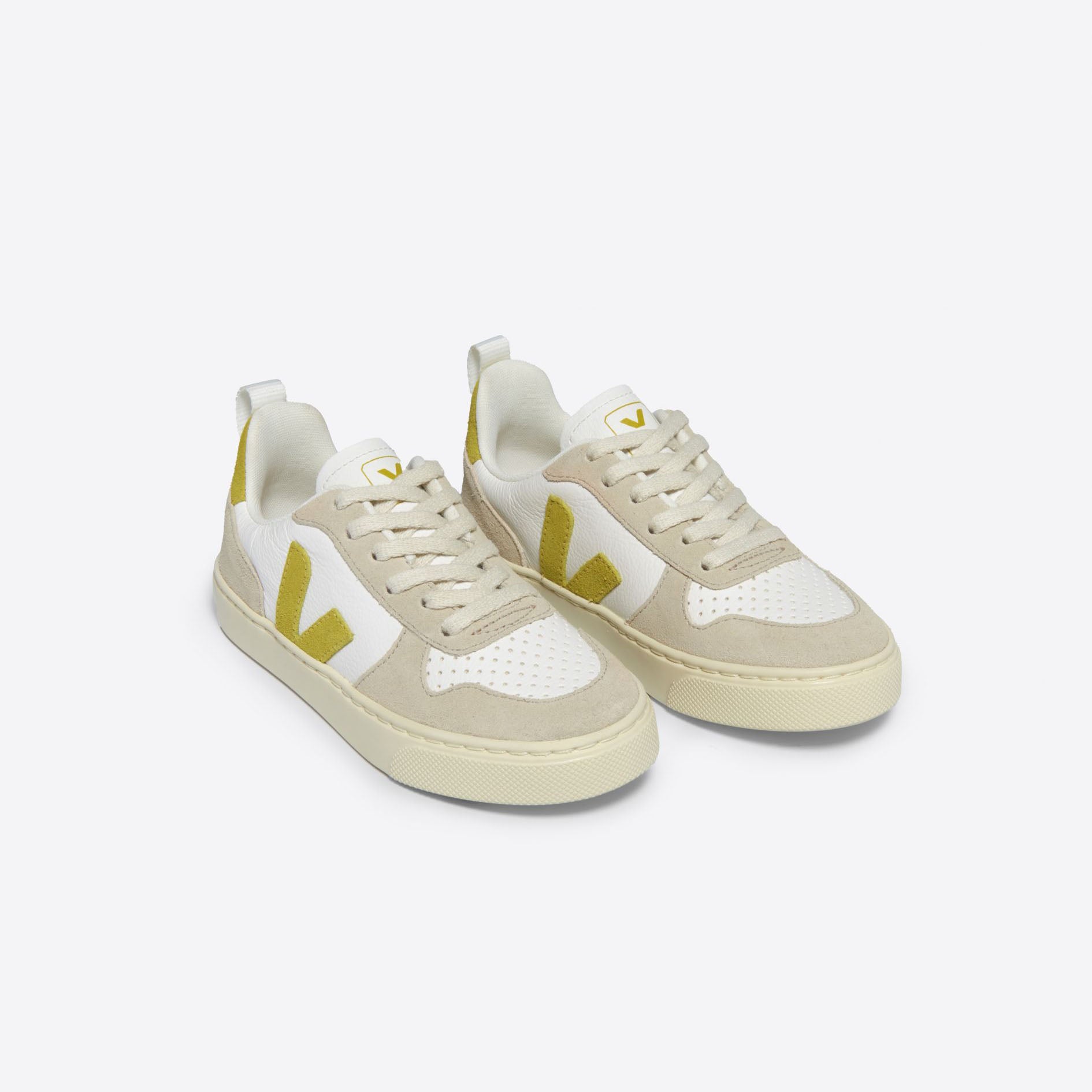 Boys & Girls White "V-10" Shoes