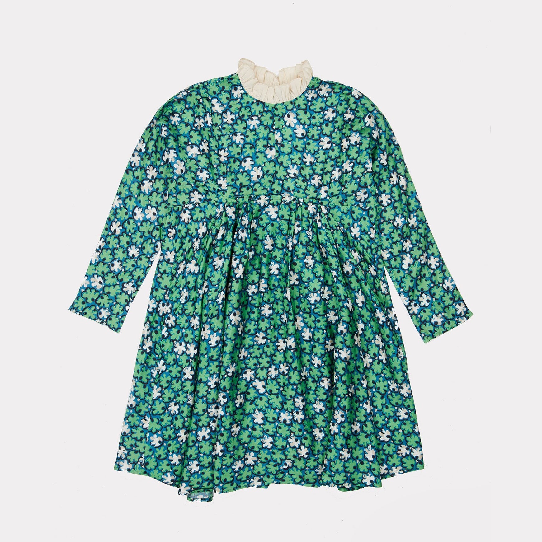 Girls Green Leaf Puffin Dress