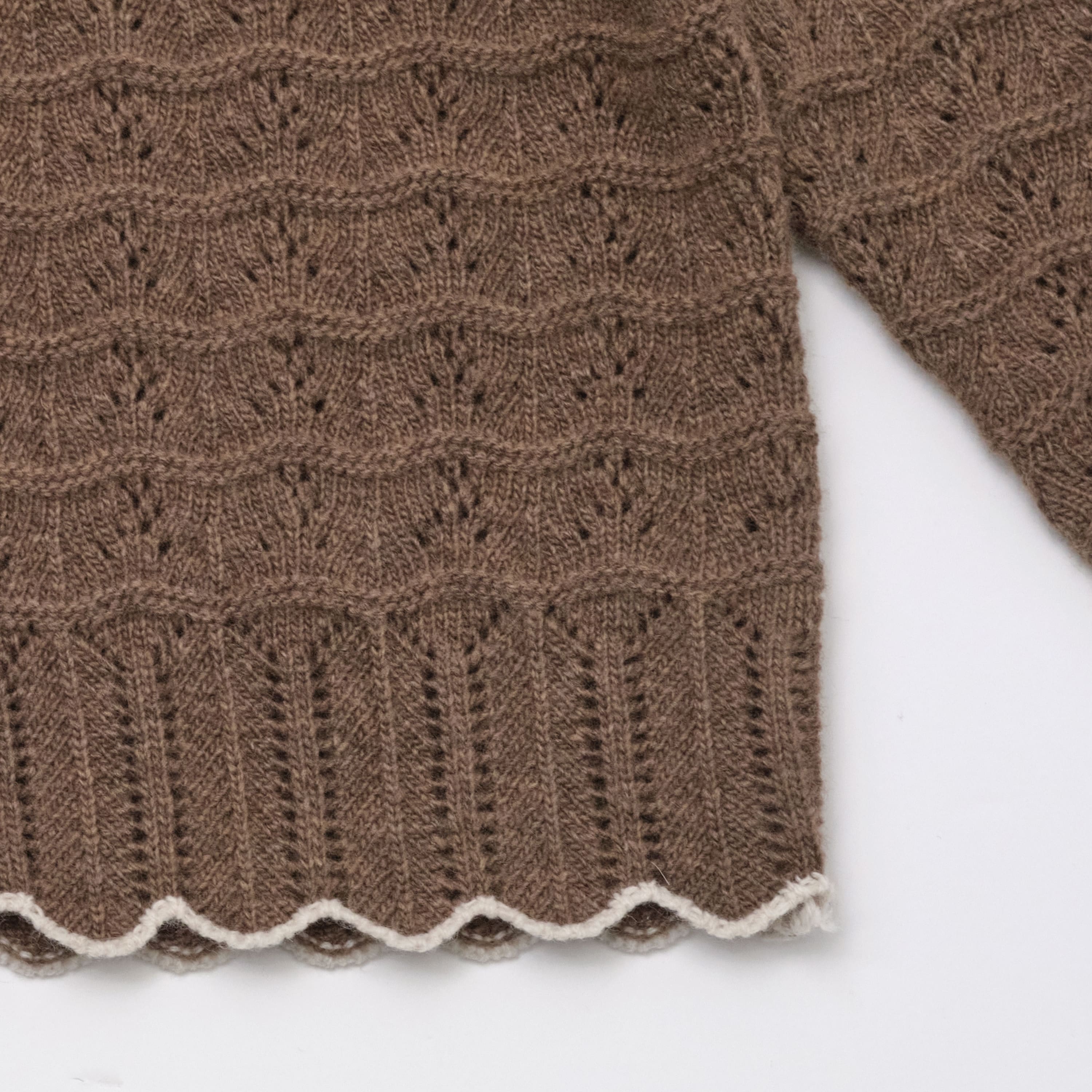 Girls Brown Wool Cardigan