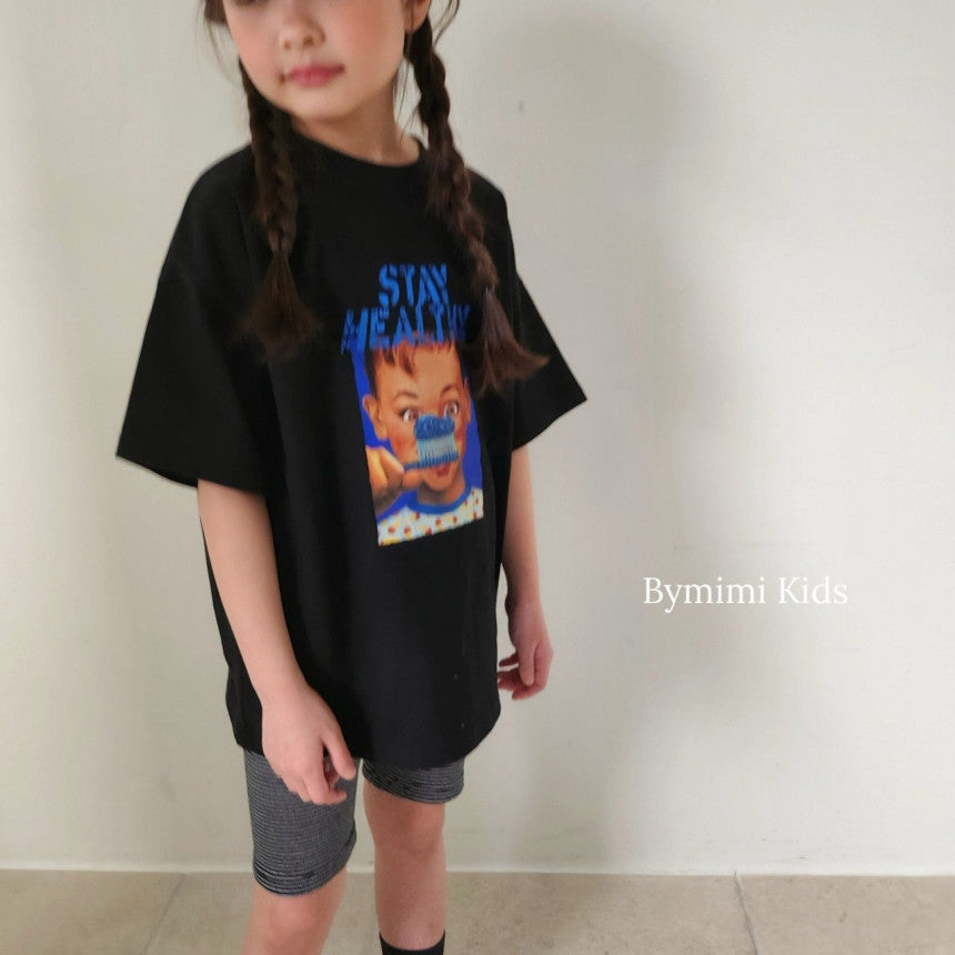 Boys & Girls Black Printed Cotton T-Shirt