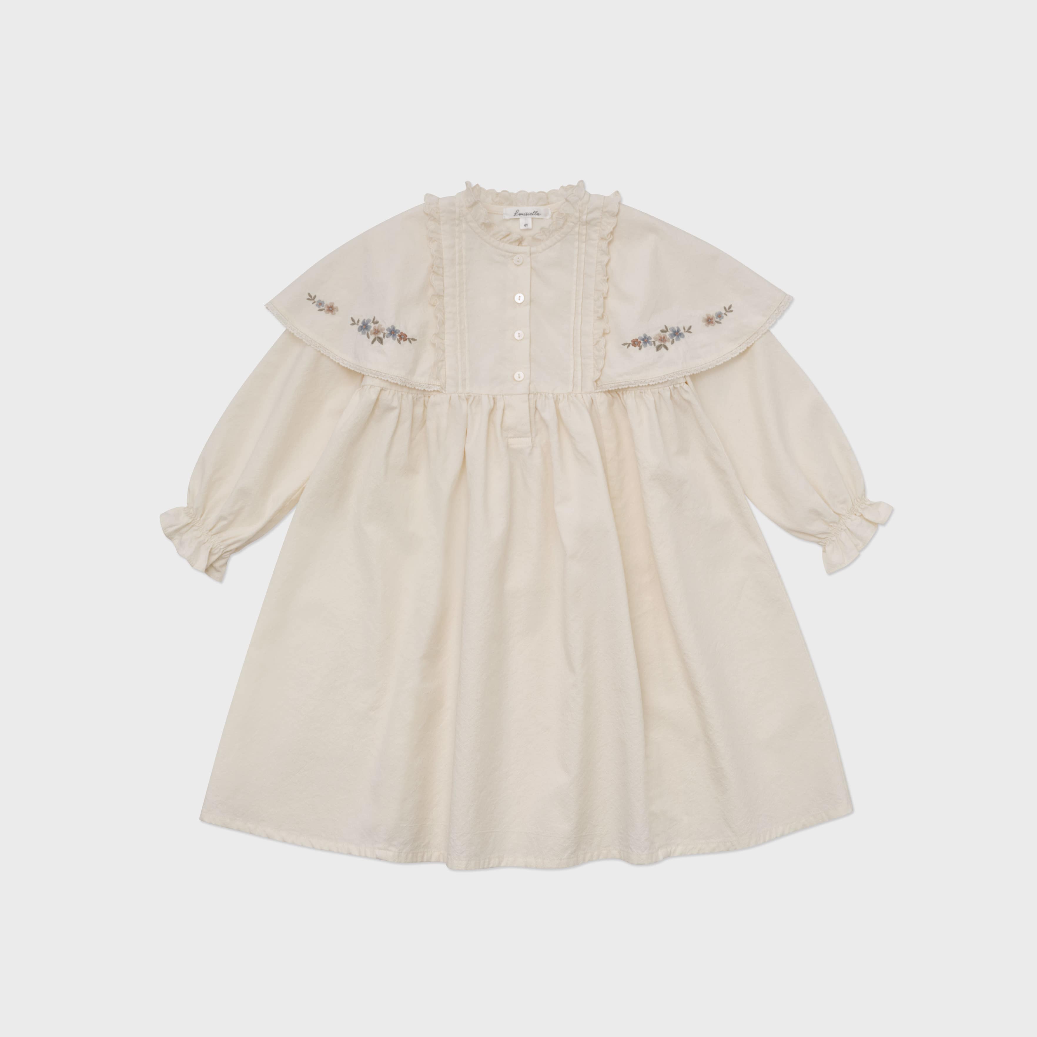 Girls White Embroidered Cotton Dress