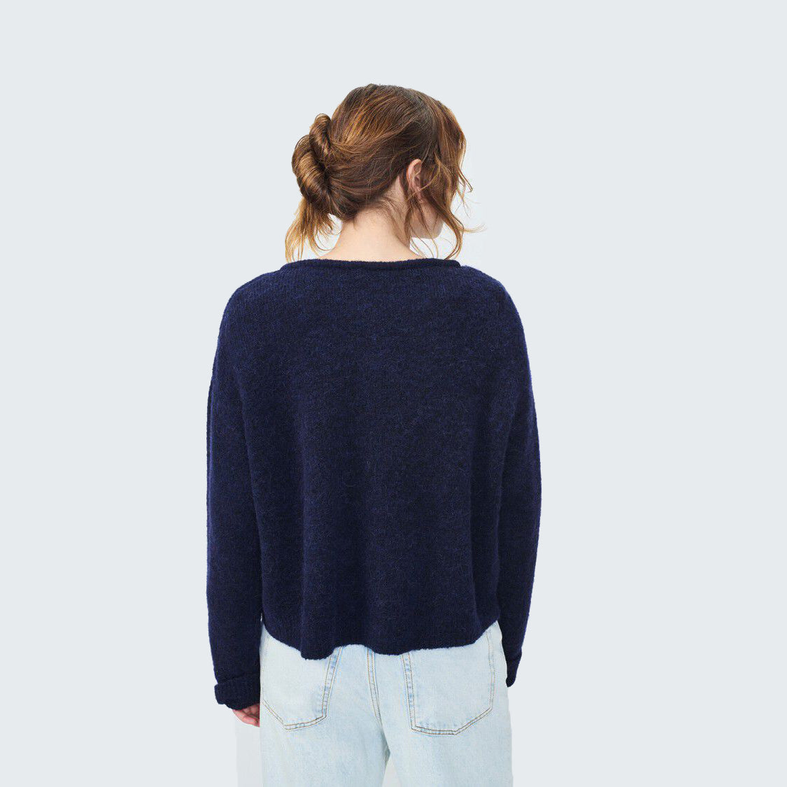 Women Blue Knitted Sweater