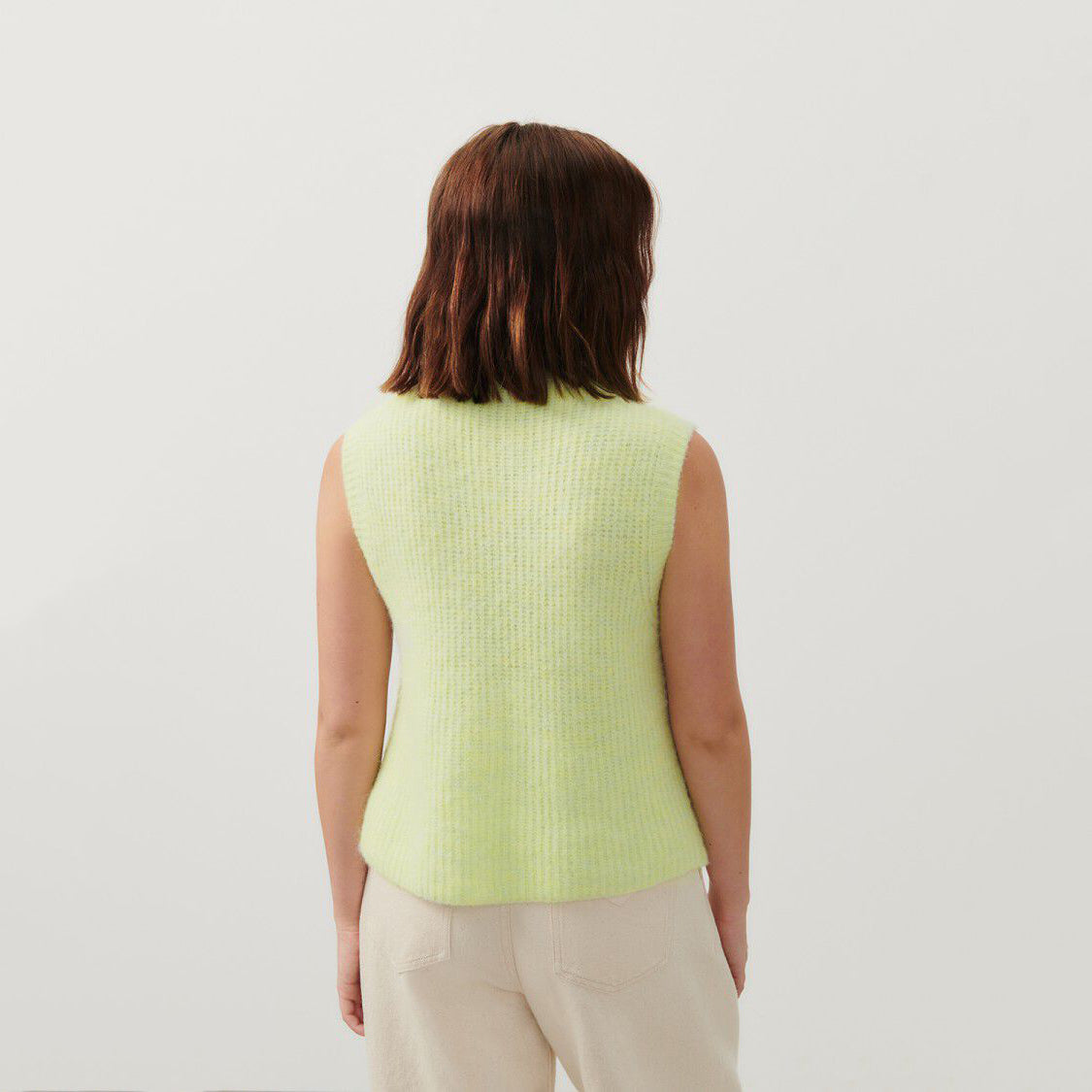 Women Fluo Green Knit Gilet