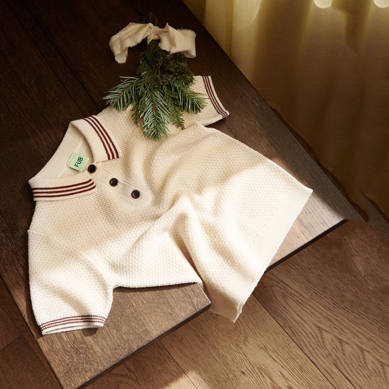 Boys & Girls White Wool Polo Shirt