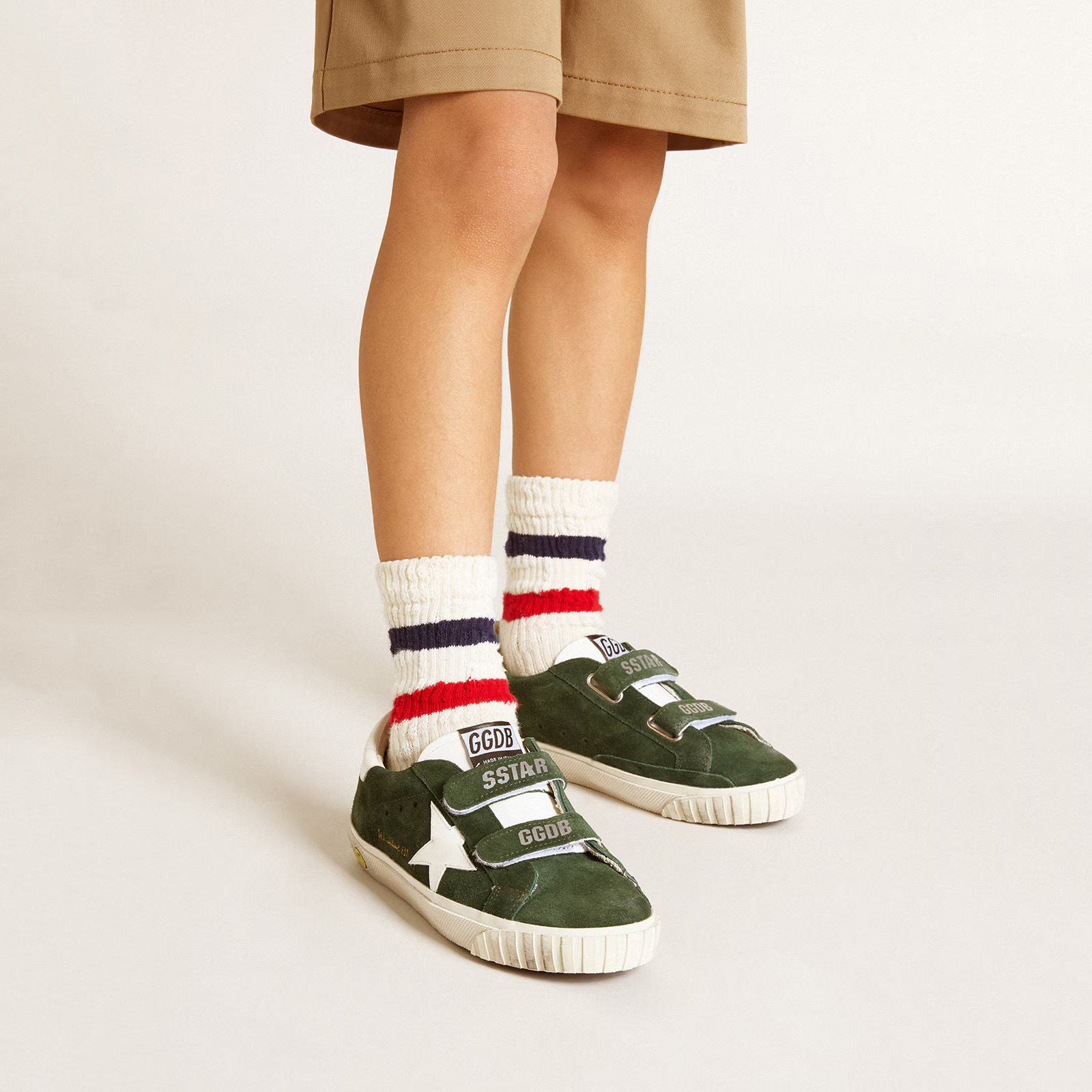 Boys & Girls Dark Green'OLD SCHOOL'Shoes