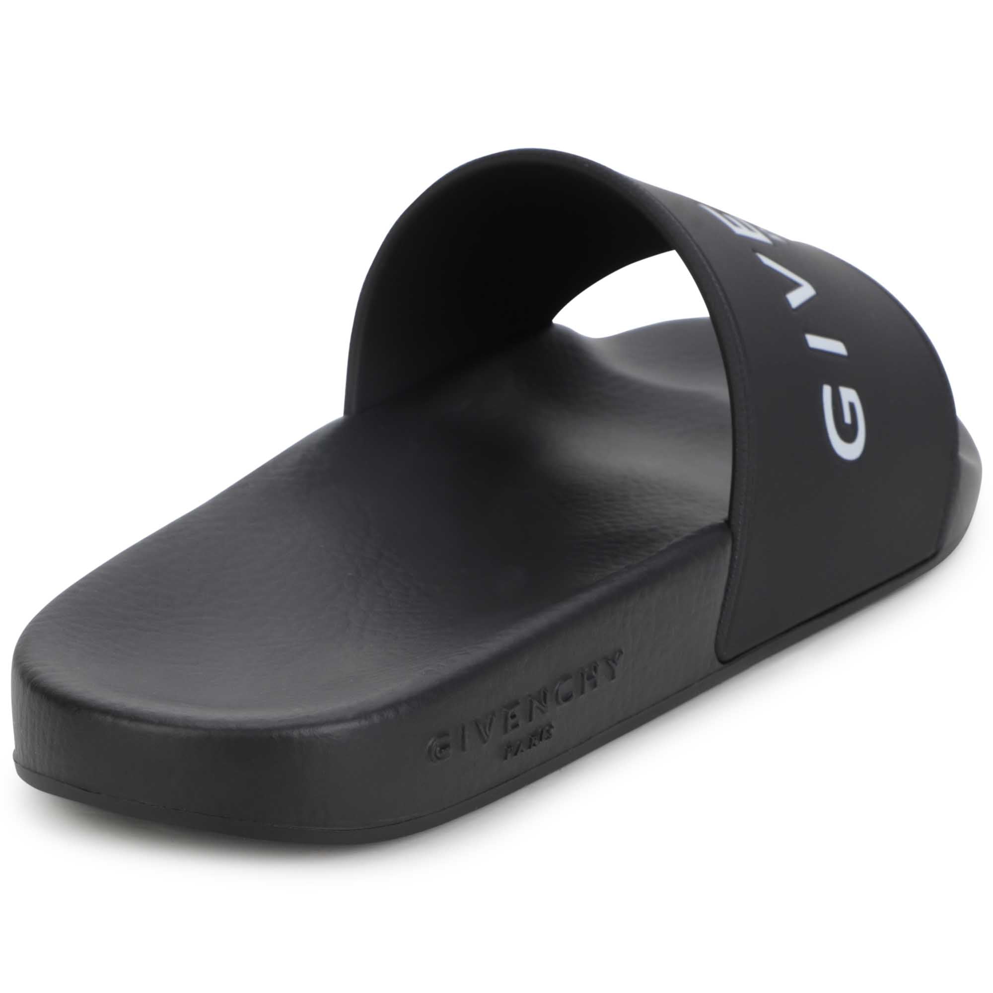 Boys & Girls Black Logo Slippers