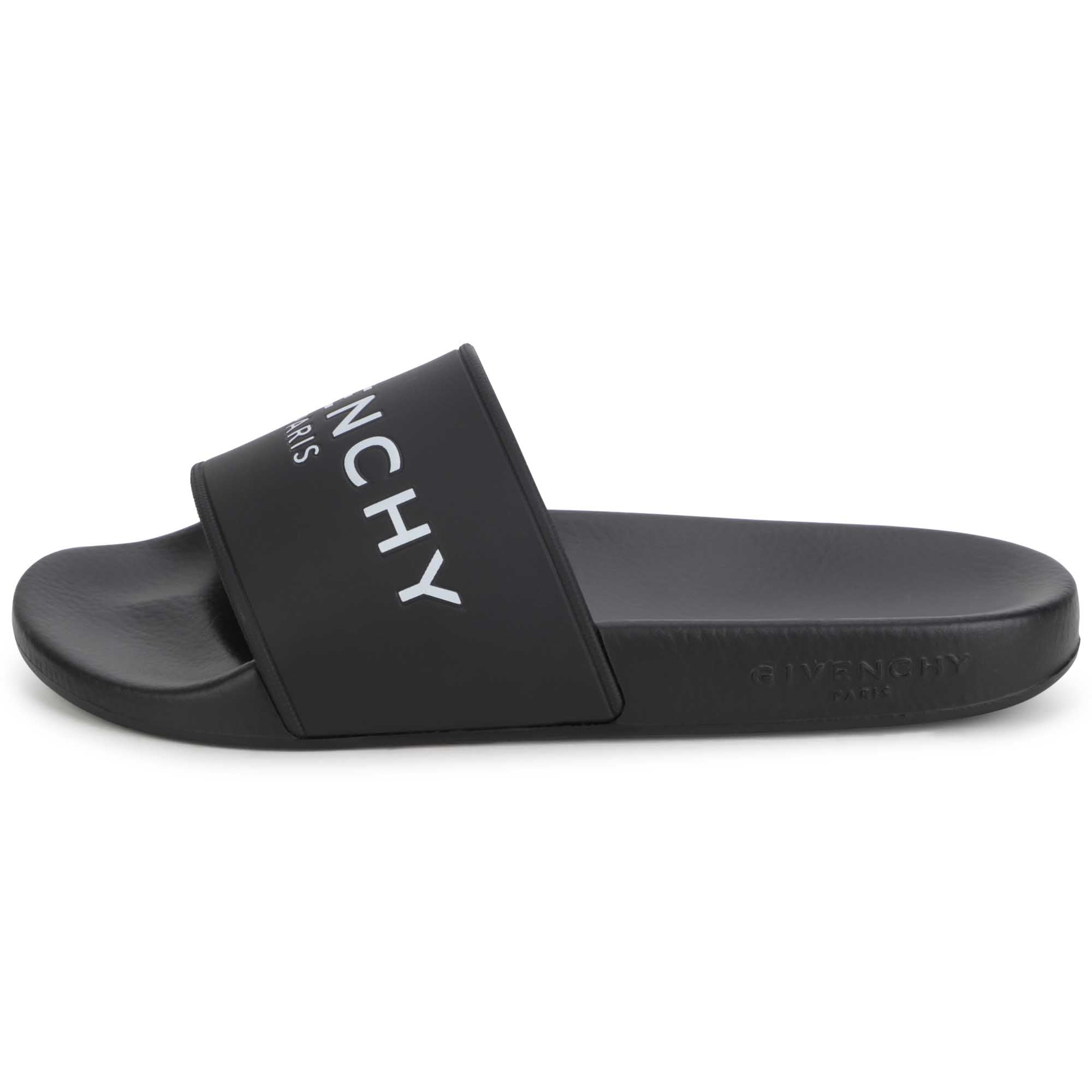 Boys & Girls Black Logo Slippers