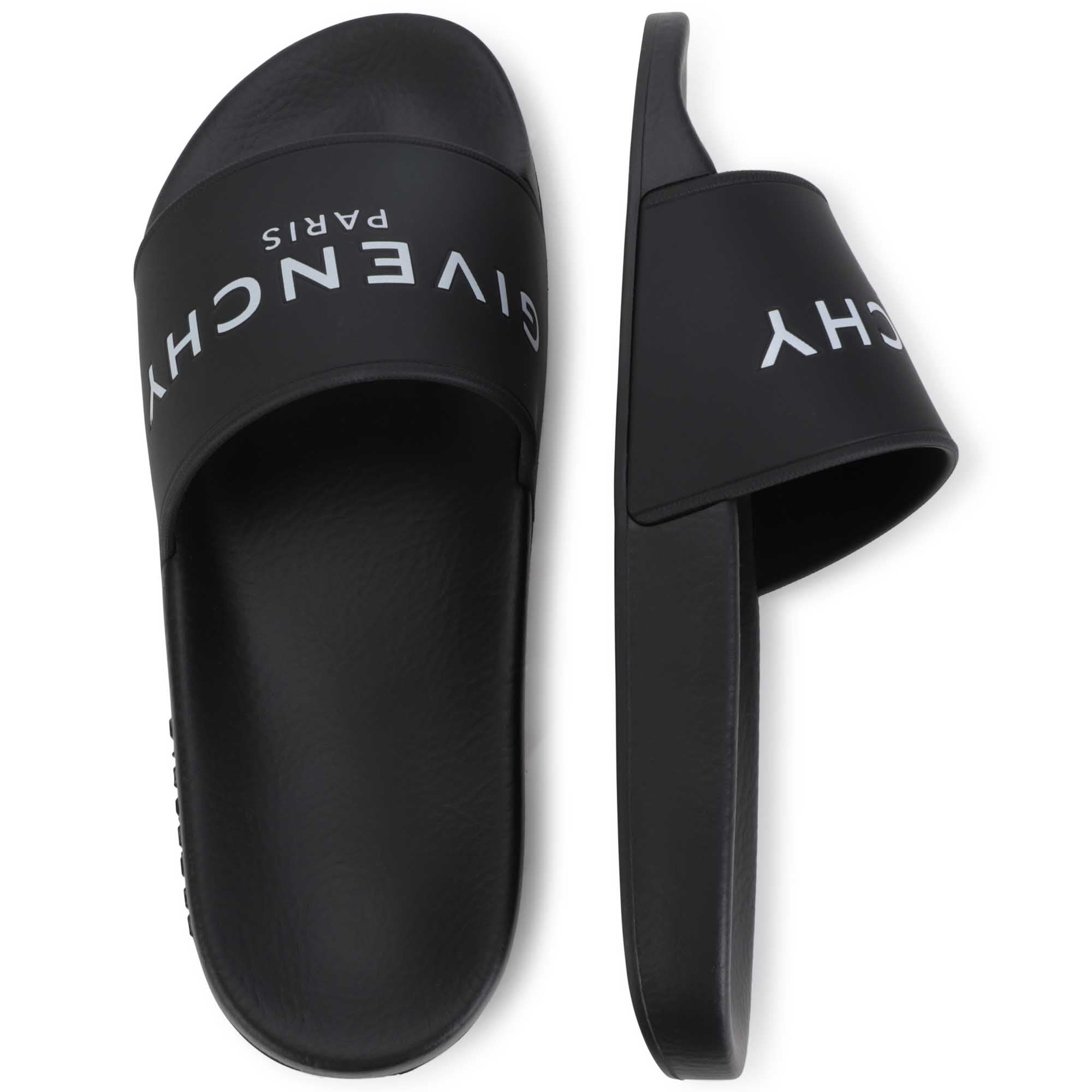 Boys & Girls Black Logo Slippers