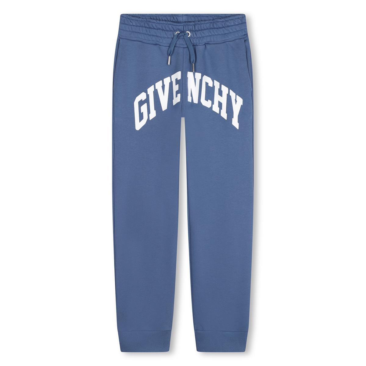 Boys Blue Logo Cotton Trousers