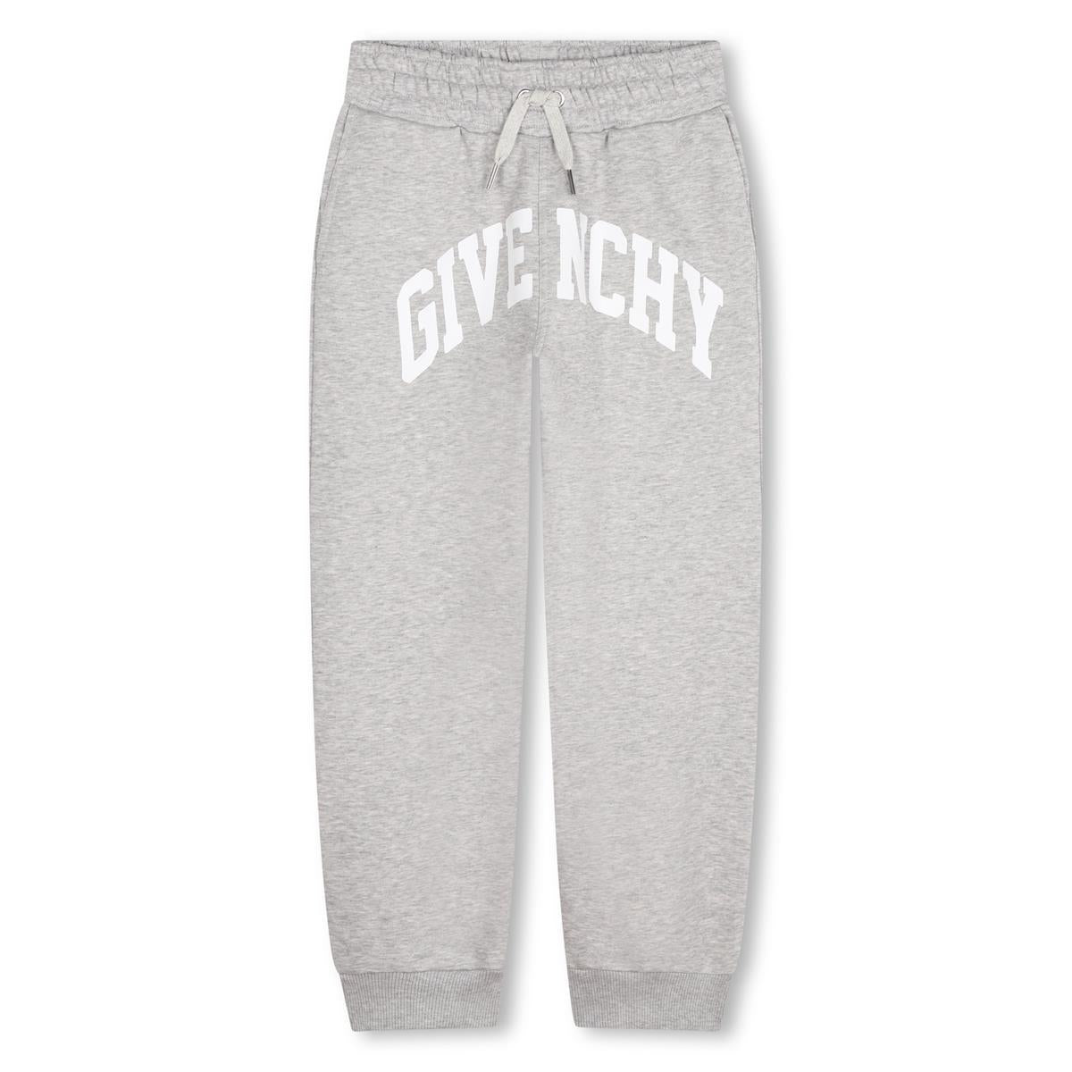 Boys Grey Logo Cotton Trousers