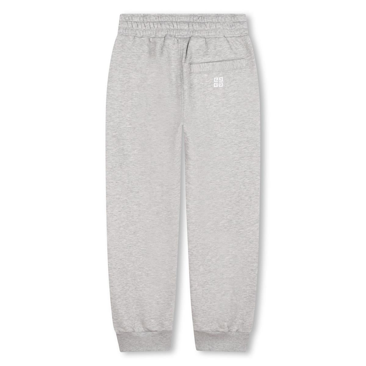 Boys Grey Logo Cotton Trousers