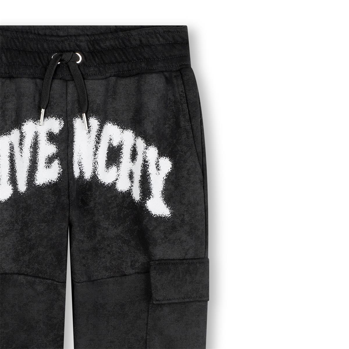 Boys Black Logo Cotton Trousers