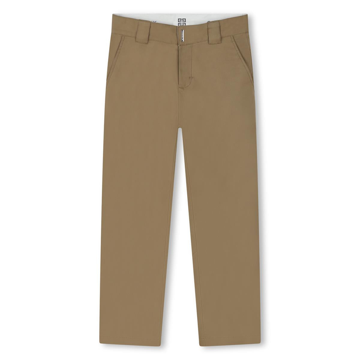 Boys Brown Cotton Trousers