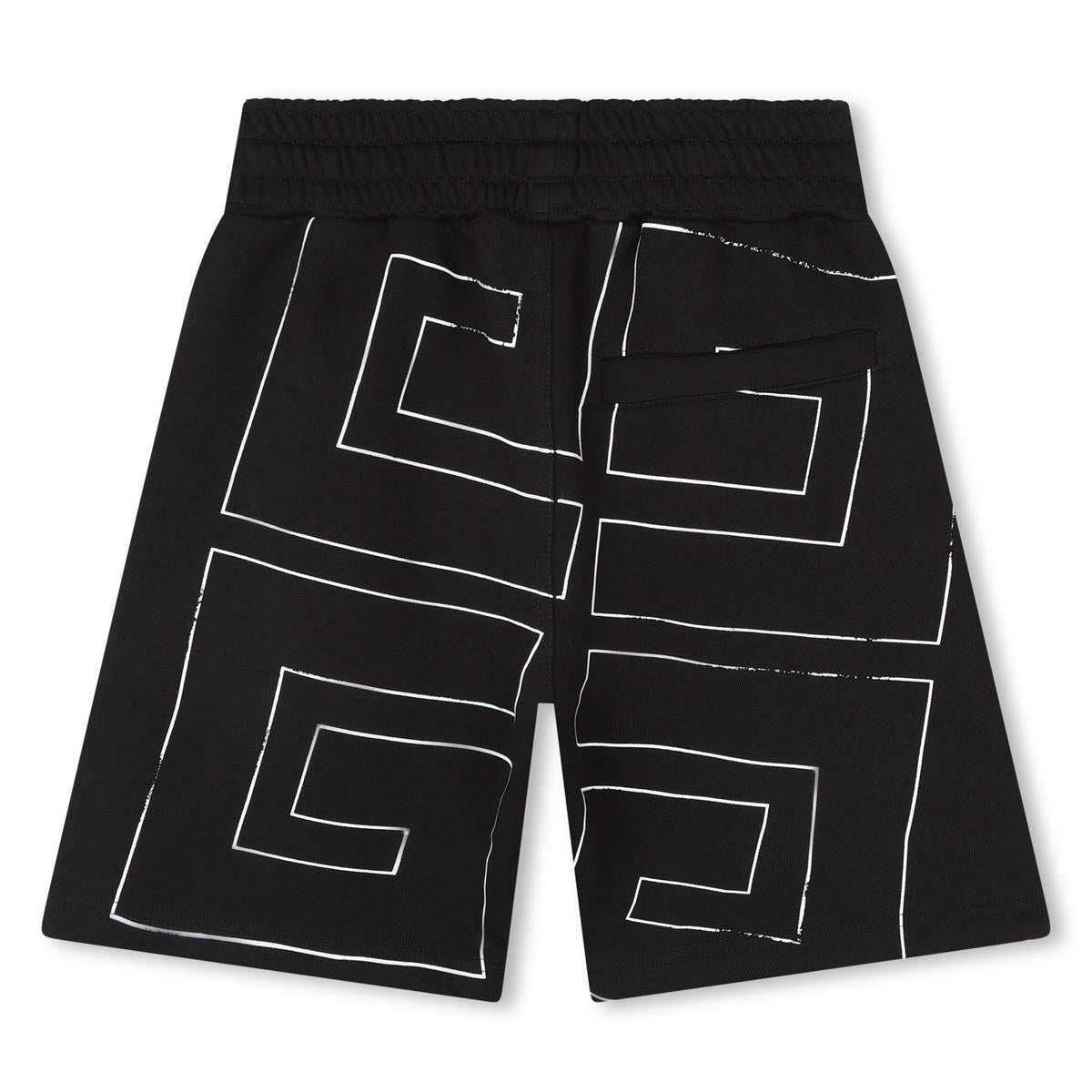 Boys Black Logo Cotton Shorts