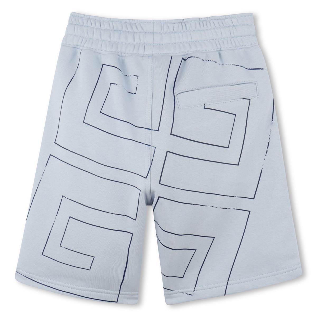 Boys Light Blue Logo Cotton Shorts