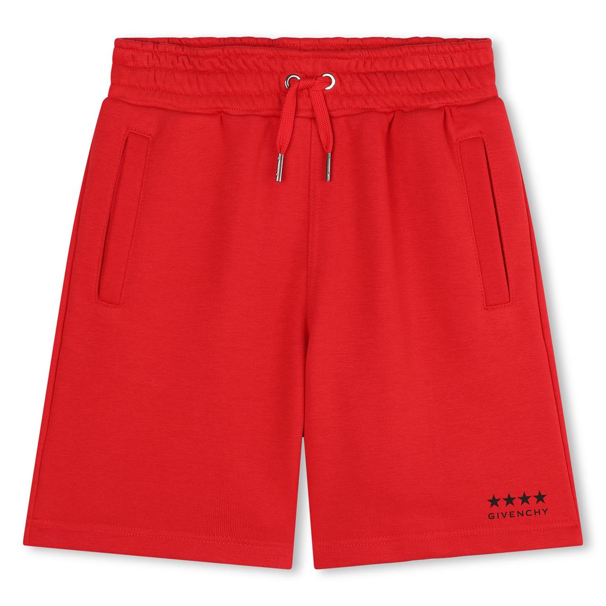 Boys Red Logo Cotton Shorts