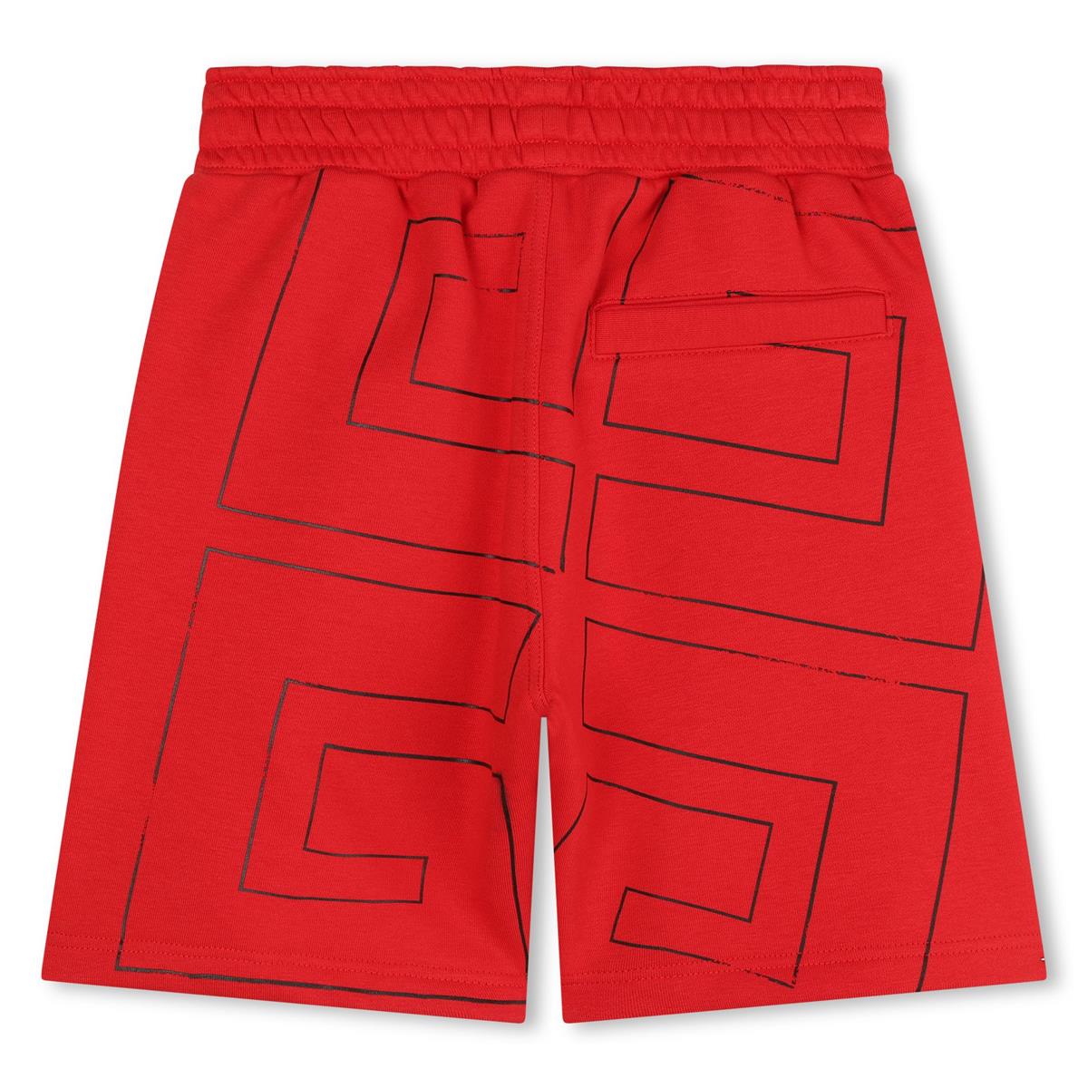 Boys Red Logo Cotton Shorts